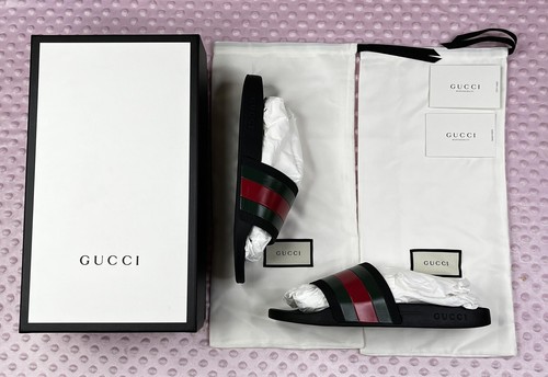 Gucci Pursuit â72 Rubber Slide âBlackâ 308234-160 Size 10G (11 US Men) Authentic | eBay