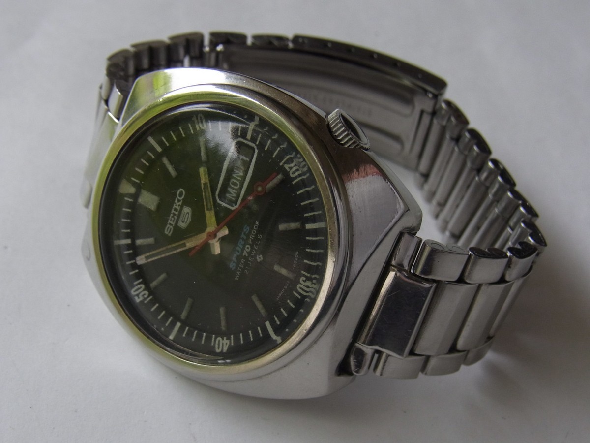 SEIKO 5 SPORTS VINTAGE 6119- 6020 SUWA AUTOMATIC 21 JEWEL MENS