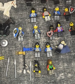 Vintage LEGO Castle Minifigure Lot &ndash; Knights, Soldiers, Horses, Weapons, Shields