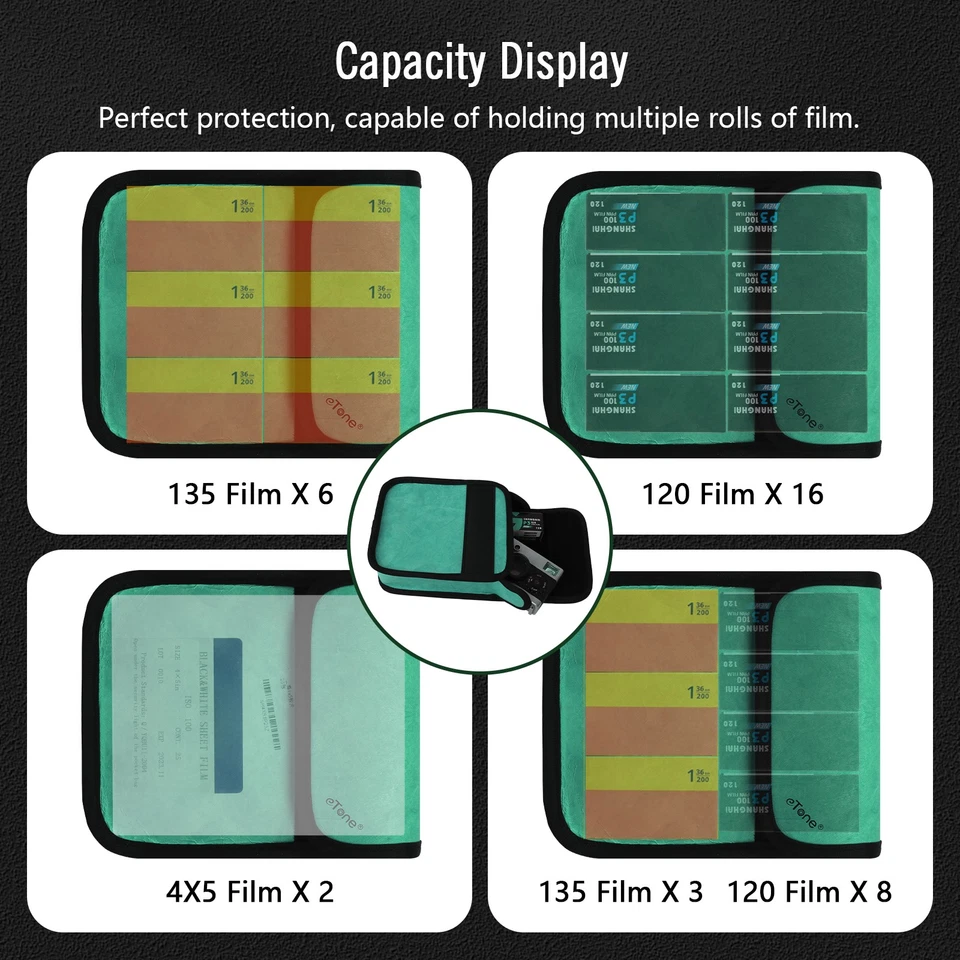 Protetor de filme anti-raios-X eTone impermeável saco de proteção de folha de chumbo para 135 120 4x5 - Imagem 3 de 4