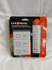 New Opened Link2Home Wireless Remote Control Outlets Light Switch 100 ft Range