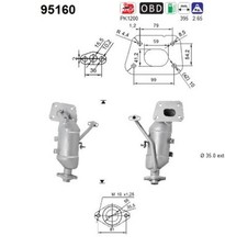 Katalysator AS 95160 für TOYOTA YARIS AYGO KGB40 KSP130_ KSP130 VVTi PEUGEOT 108