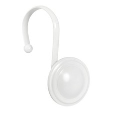 12 PCS White Shower Curtain Hooks Rings Decorative Rustproof Modern Hangers