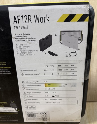 Ledlenser 8000 Lumens Work Area Light Rechargeable & AC Powered AF12R NEW - Picture 4 of 6