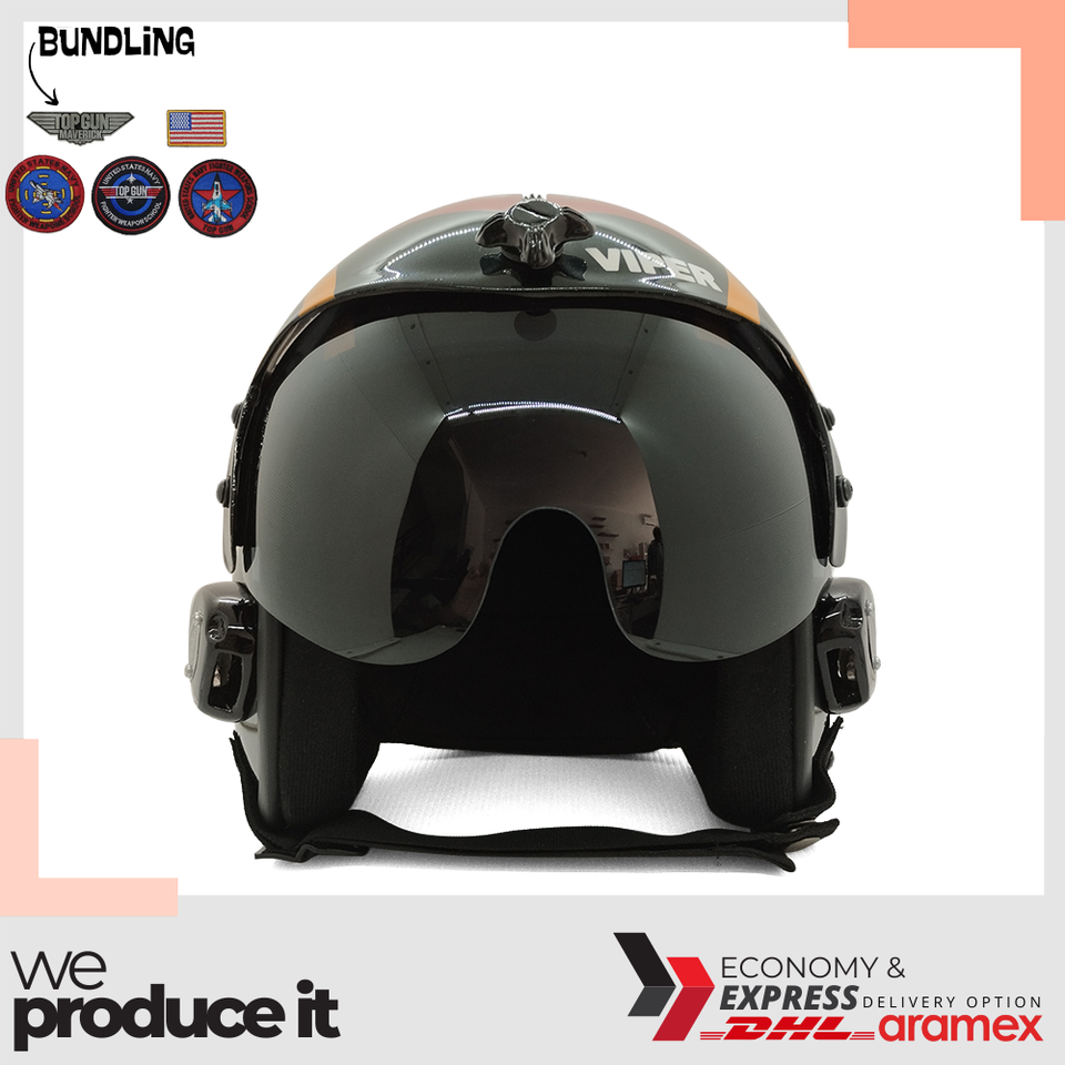 CASCO DA VOLO Bianco Semplice Hgu-33 Film Prop Pilota Aviatore Navale
