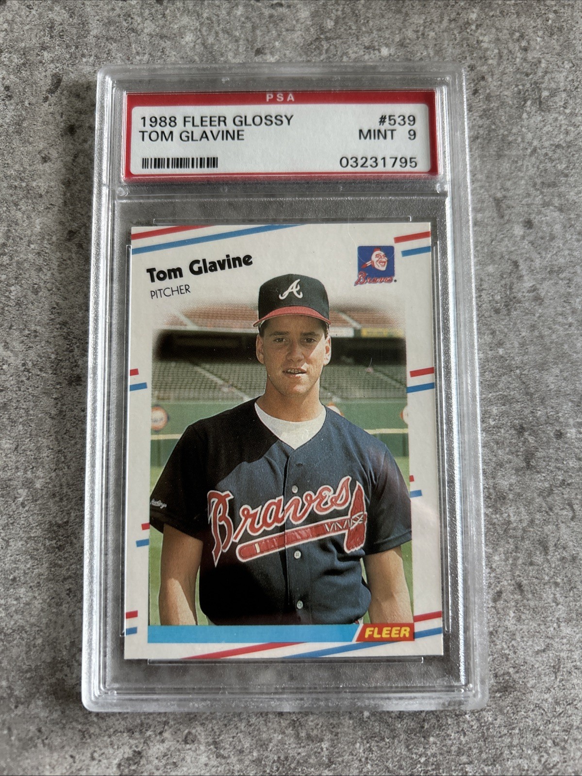 1988 Fleer Glossy - Tom Glavine #539 PSA 9