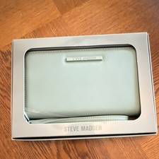 Steve Madden Light Green Zip-Around Women's Wallet with Wrist Strap