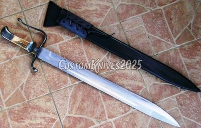 Falchion Sword ,Carbon Steel Antique Battle Ready Sword 27'' With Wooden Scabbard