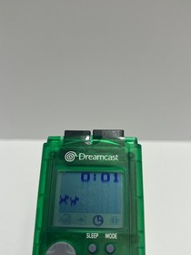 Sega Dreamcast Clear Green VMU OEM Visual Memory Unit TESTED WORKING!