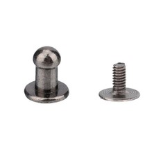 Metal Sam Browne Button Stud Screw Back Rivet DIY Craft Leather Belt Bag 10pcs