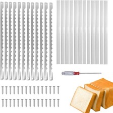 12 Pcs Bread Bow Knife Blades, 10.8" Serrated Stainless Steel Blades with Screws