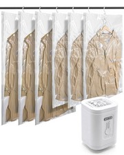 Hanging Vacuum Storage Bags For Clothes, Hand Pump Included