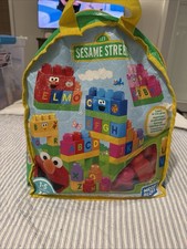 MEGA BLOKS SESAME STREET ABCs Learn As You Grow 99 Pieces w/ Carrying Bag
