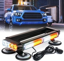 Xprite White Amber COB LED Strobe Rooftop Flashing Light Bar Double Side Hazard