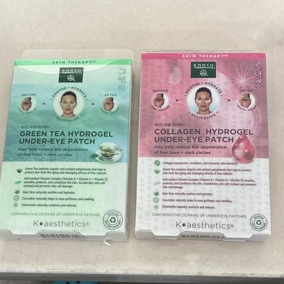 Earth Therapeutics K-aesthetics Green Tea+Collagen Hydrogel Eye Patches 2pk 5pr