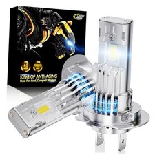 Fog Lights 1:1 Size Bulb No Adapter Required with Cooling Fan 6500K H7