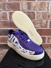 New 9.5 Nike Air Force 1 Low Skeleton Halloween QS Court Purple CU8067-500 Men