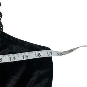 Spence Jumpsuit Womens 10 Black Velvet Keyhole Halter Lace Back Belted Straight