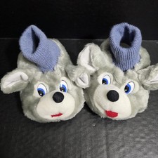 Kids Gray Mouse Animal Plush Slippers Size 9/10 Soft Cozy House Shoes New
