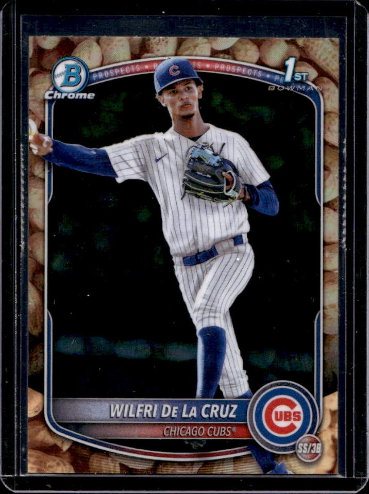 2025 Bowman Chrome Wilfri De La Cruz Peanuts Refractor 1st Prospect #BCP-209