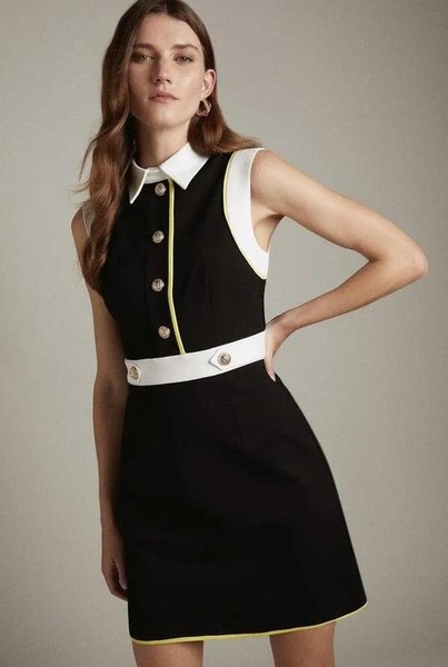 Women Karen Millen Dress White Viscose 36 #9S0P