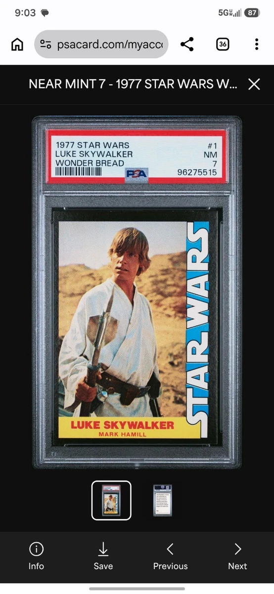 Luke Skywalker Star Wars Collectable Trading Cards for sale | eBay