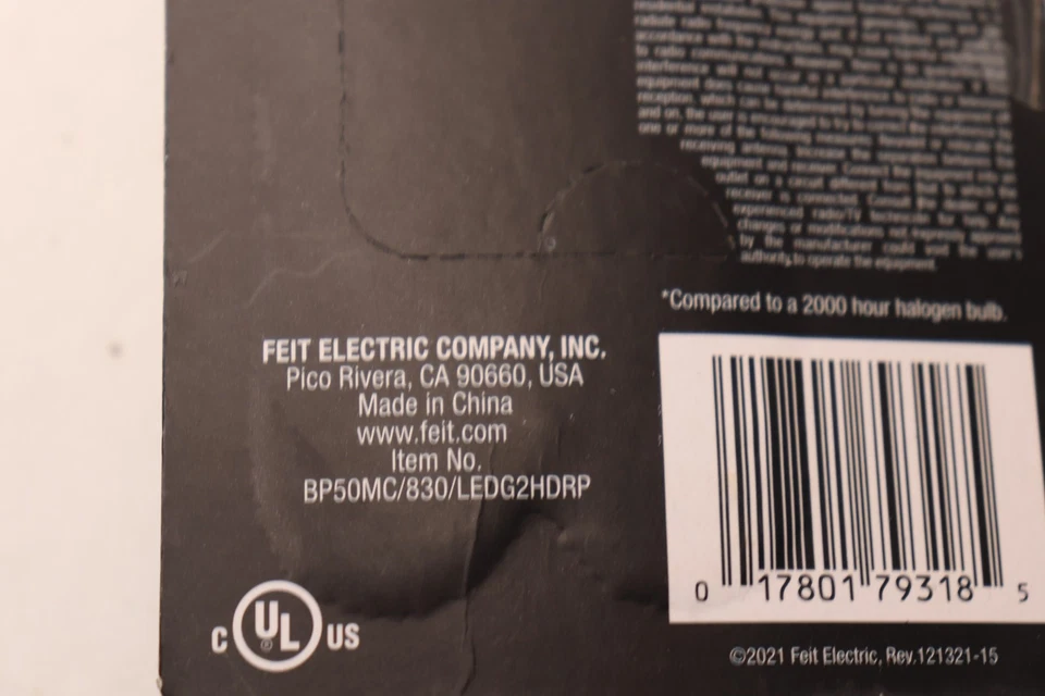 Feit Electric Dimmable LED Light Bulb Mini Candelabra Bright White E11 50W - Image 3 of 4