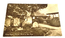 Vintage Cemetery Postcard Stoke Poges Church Porch Yew Tree England RPPC
