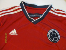 COLUMBIA NATIONAL FOOTBALL TEAM VINTAGE 2014 ADIDAS RED SOCCER JERSEY MED RARE
