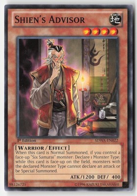 Yugioh - Shien's Advisor SDWA-EN022 1st Edition - Structure Deck: Samurai Warlor