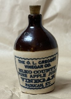 O.L. Gregory Vinegar Co. Mini Jug Elko County Paducah KY Apple Juice