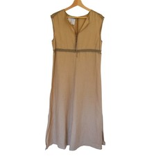 Max Mara Linen Crochet Detail Sheath Maxi Dress Size 8