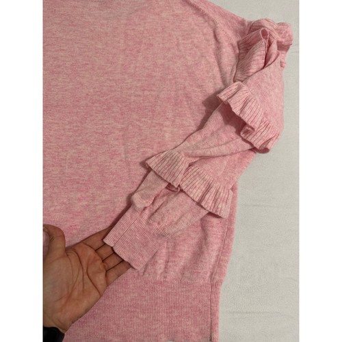 J. Maglione donna girocollo rosa misto lana manica con volant XS - Foto 5 di 6
