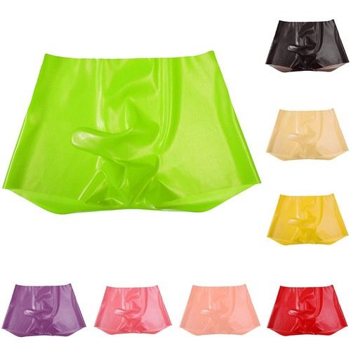 Mens Latex Underpants Seamless Elephant Trunk Boxer Briefs Rubber Safety Panties - Picture 6 of 25