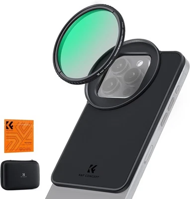 K&F Concept iPhone 16/15/14/13/12 Magnet Handy Filter Halterung & 67mm CPL Filter