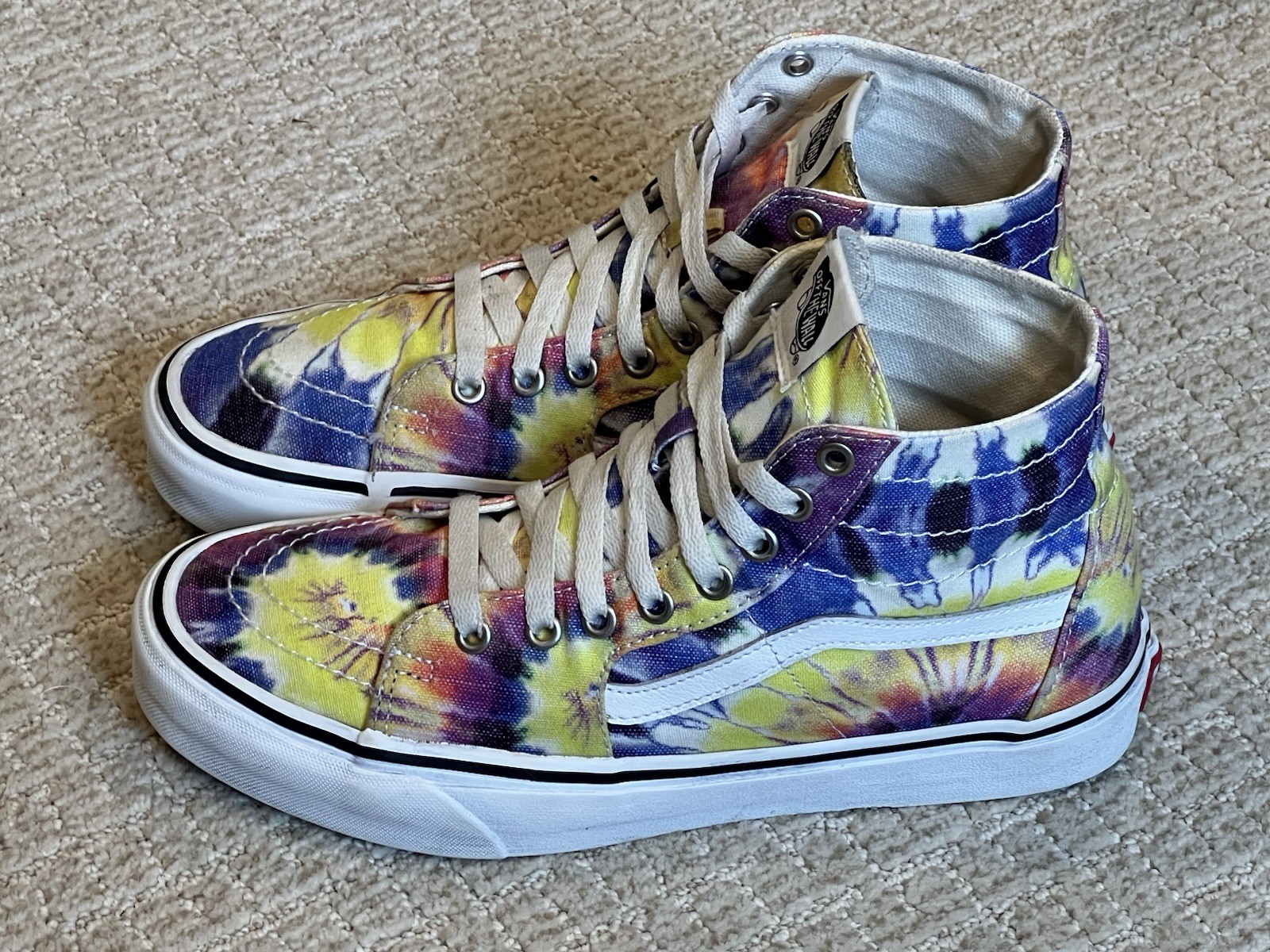 VANS SK8 Hi-Top Skate Shoes Tie Dye Canvas Sneakers Shoes Womens