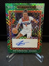 🔥 2024-25 Select Top Shelf Green Prizm Auto Bub Carrington 1/5 Rookie! 🔥