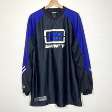 Shift Racing Motocross Jersey Mens Large Black Blue Recon Vented Long Sleeve