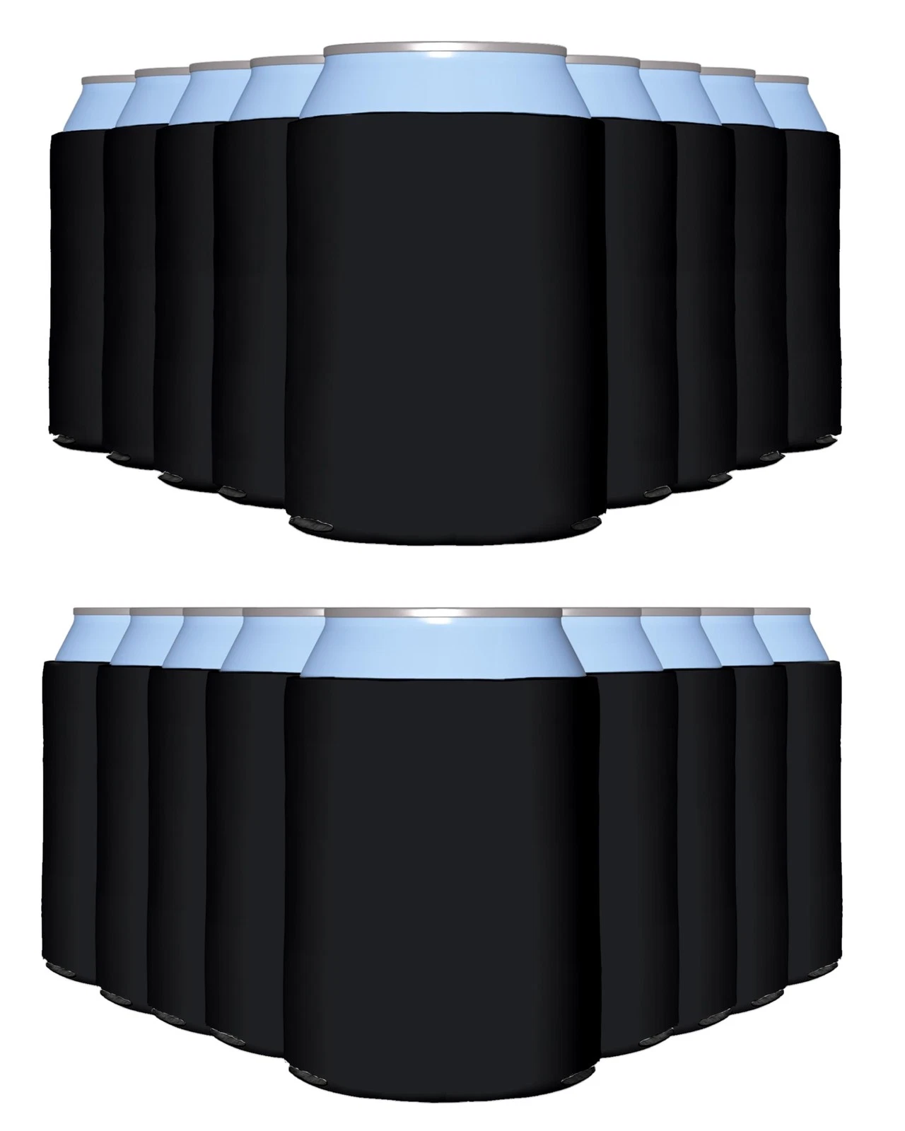 PartyPrints 100 Pack Black Blank Can Cooler Sleeves, Customizable Bulk Insula...