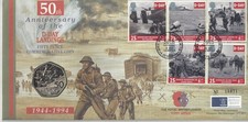 1994 D-Day Normandy Landings Fifty Pence 50p BU PNC Stamp Coin Cover Royal Mint
