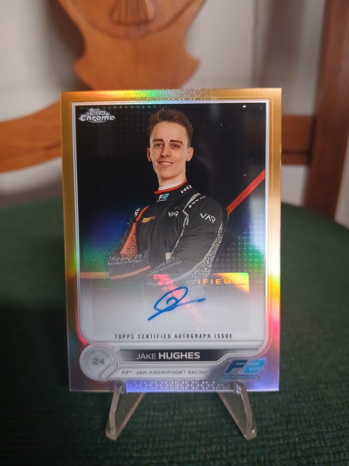 JAKE HUGHES AUTO 2022 TOPPS CHROME FORMULA 1 #CAC-JH GOLD /50