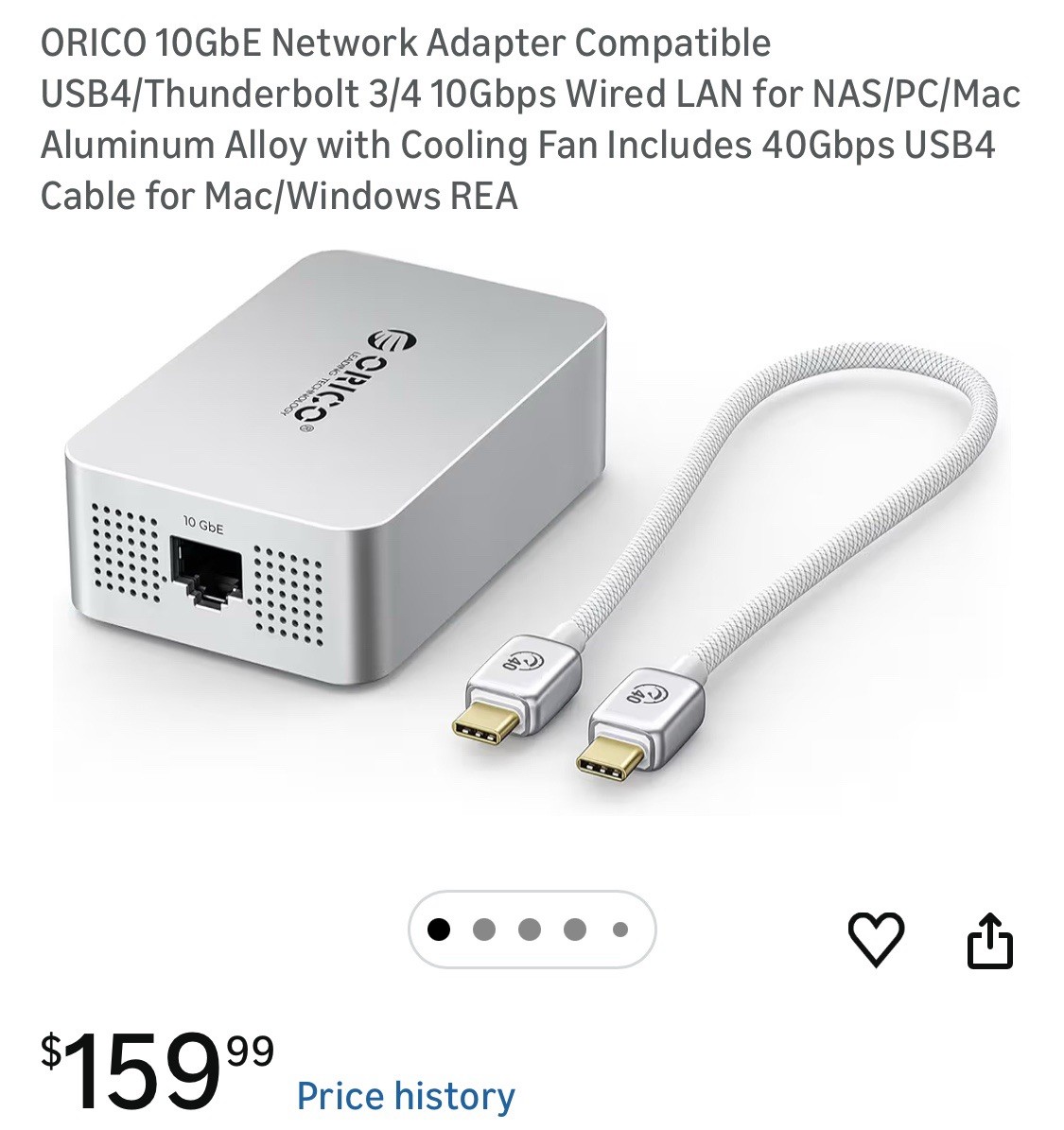 ORICO Thunderbolt 10Gネットワークカード ORICO Thunderbolt 10G