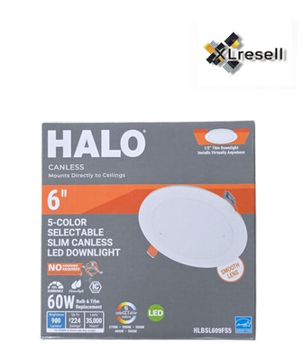 HALO HLBSL 6 in. Can Less Integrated LED, 900 Lumens, 5CCT, White HLBSL609FS5