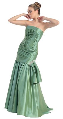 Strapless Taffeta Dress Prom Long Gown #5754 Wedding Party Formal  Bridesmaid | eBay
