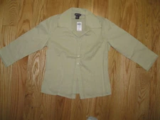 Womens Misses shirt blouse cotton large L small S Cotton beige Wet Seal  NEW