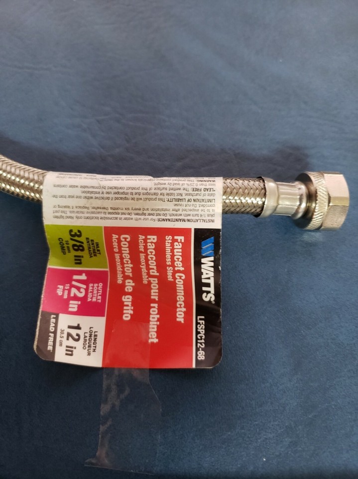 Braided Stainless Steel Faucet Supply Line Connectors Three Total eBay