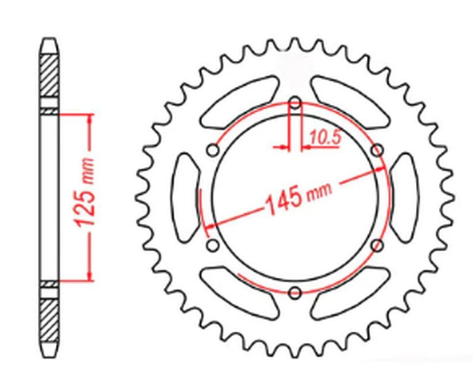 Pignon arrière en acier haute résistance JTR855.47 pour chaîne 520 MT-03