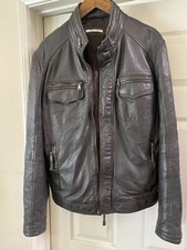 Esprit Brown Leather Slim Fit Biker Jacket