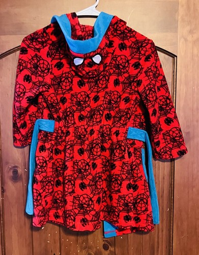 Spider-Man Boys Hooded Cozy Bath Robe Red Blue Size Small Marvel Sleepwear - Picture 3 of 4