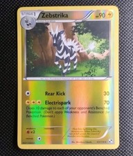 Zebstrika Black & White Reverse Holo 43/114 Rare Pokemon Card - Near Mint